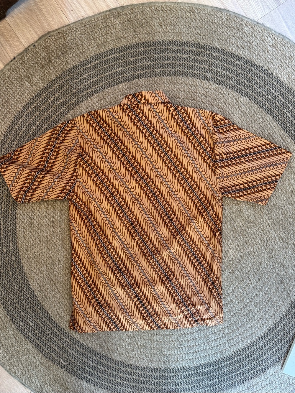 Vintage Enam Saudara Indonesian Batik Shirt Parang Javanese Cotton brown Medium - Picture 13 of 13